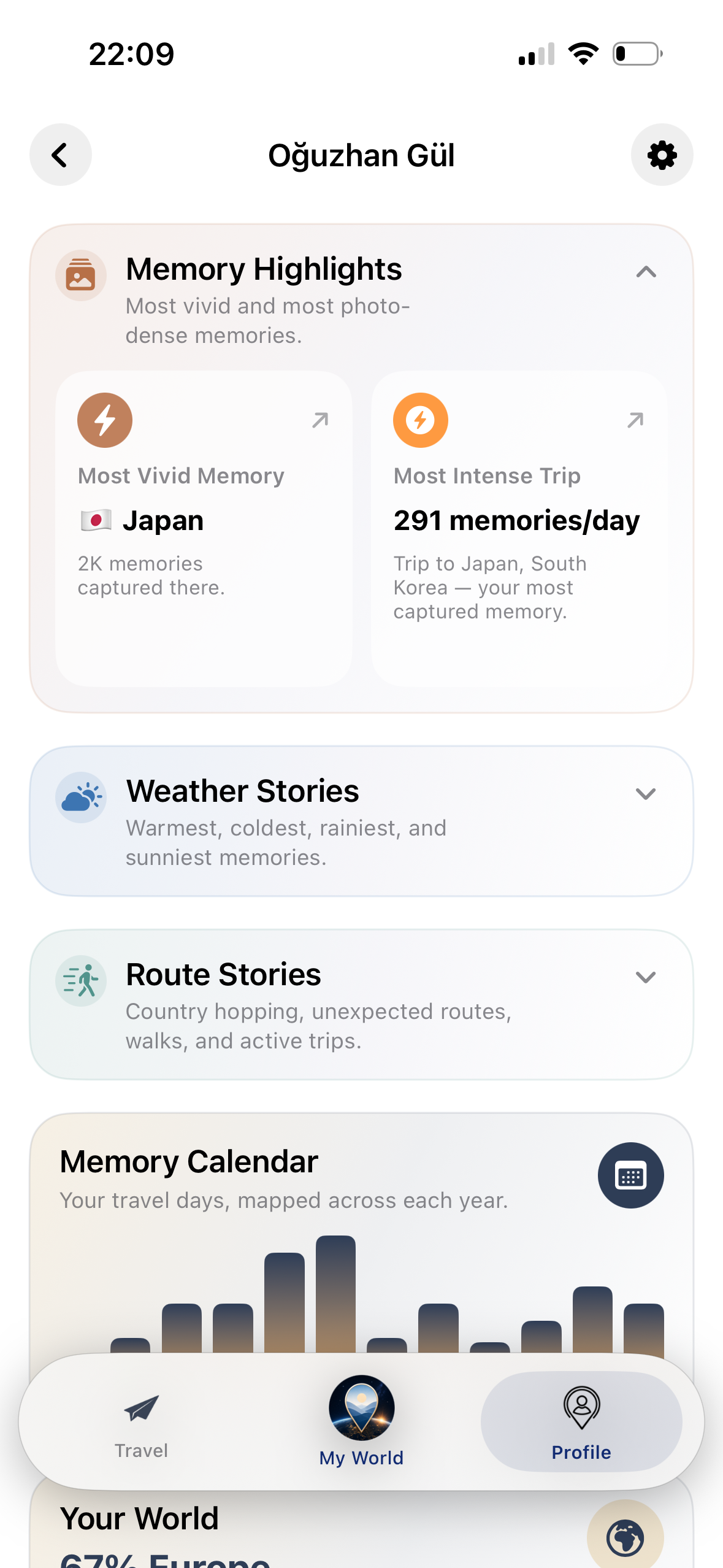 Memory Highlights ekranı